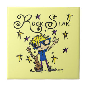 Blonde Boy Rock Star Tile