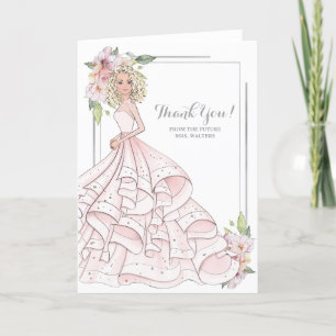 Blonde Bride Bridal Shower Future Mrs Thank You Card
