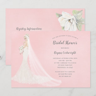 Blonde Bride in Lace Gown Elegant Bridal Shower Invitation