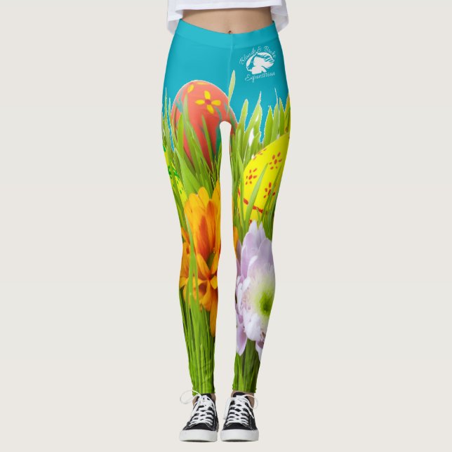 Blonde & Broke - Patterned Leggings - White Logo (Front)