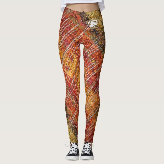 Blonde & Broke - Patterned Leggings - White Logo (Front)