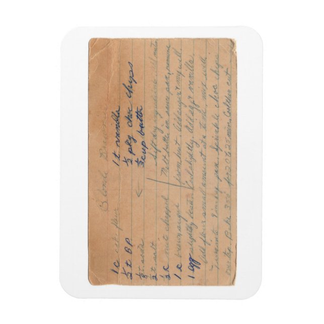 Blonde Brownies vintage recipe card magnet (Vertical)