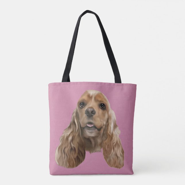 Blonde Cocker Spaniel Dog Tote Bag (Back)