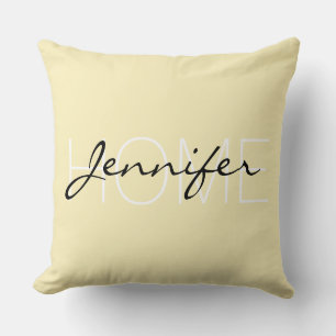 Blonde colour home monogram cushion