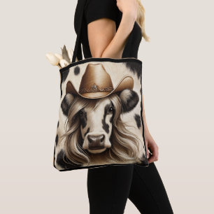 Blonde Country Cow Girl Funny Tote Bag