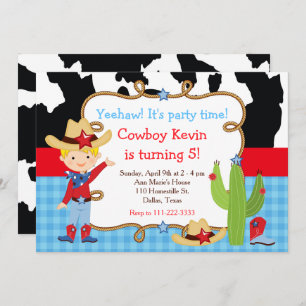 Blonde Cowboy Western Birthday Party Invitation