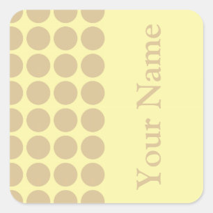 Blonde Cream Neutral Dots with name text Square Sticker