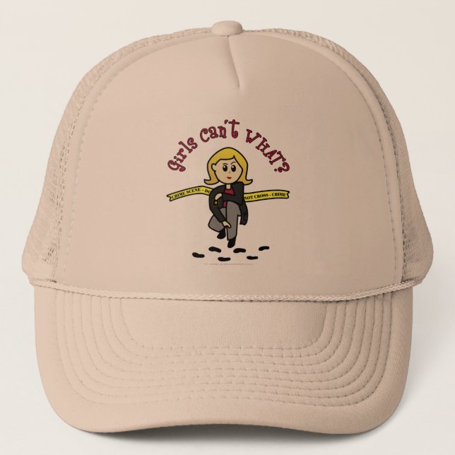 Blonde CSI Girl Trucker Hat (Front)