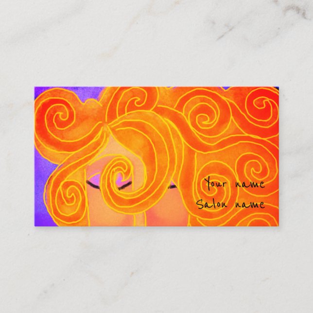 Blonde Curls Hair Stylist Business Card (Front)