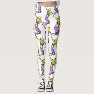 blonde dabbing mermaid leggings