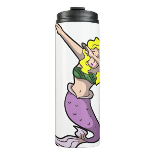 blonde dabbing mermaid thermal tumbler