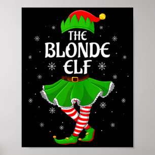 Blonde Elf Christmas Family Girls Women Elf Squad Poster