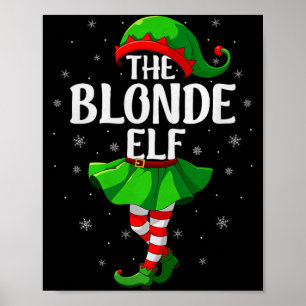 Blonde Elf Christmas Girls Women Elf Squad Xmas Fa Poster