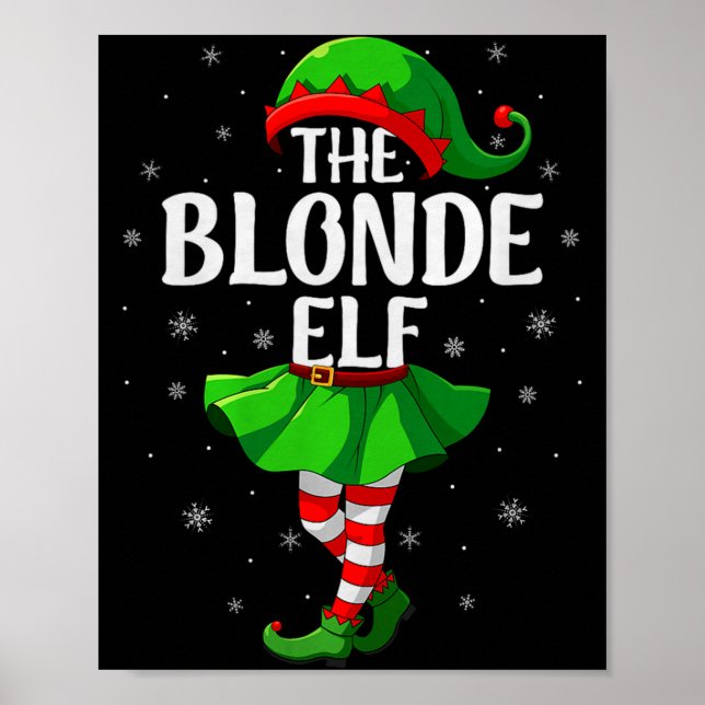 Blonde Elf Christmas Girls Women Elf Squad Xmas Fa Poster (Front)