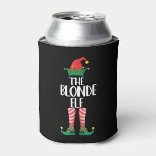 Blonde Elf Matching Family Christmas Party Elf Can Cooler