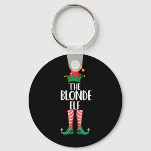 Blonde Elf Matching Family Christmas Party Elf Key Ring