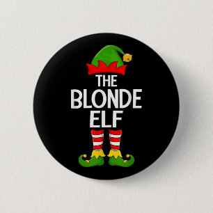 Blonde Elf Xmas Matching Family Elf Squad Christma 6 Cm Round Badge