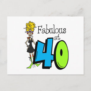 Blonde Fabulous at 40 Birthday Postcard