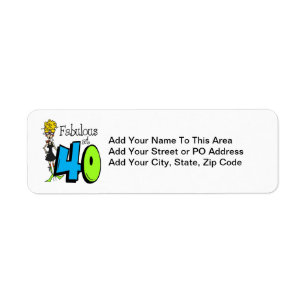 Blonde Fabulous at 40 Birthday Return Address Label