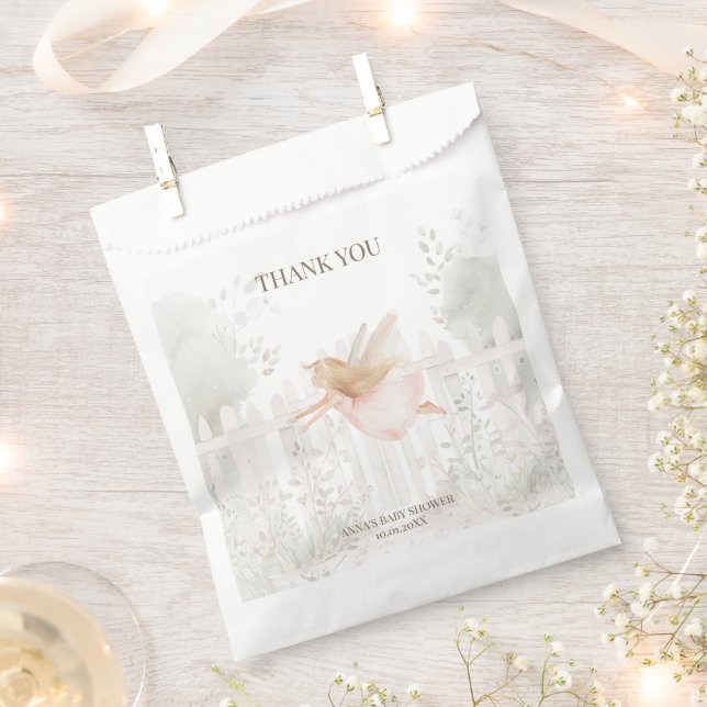 Blonde Fairy Baby Shower Thank You Favour Bag (Clipped)