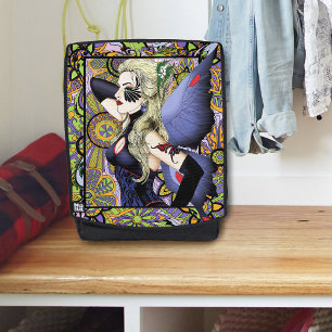 Blonde Fairy Floral Purple Backpack