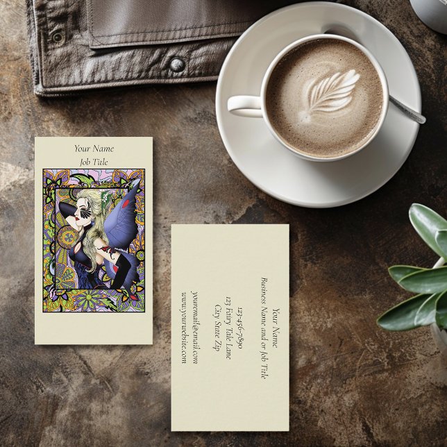 Blonde Fairy Floral Purple Business Card (Creator Uploaded)