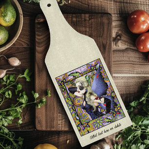 Blonde Fairy Floral Purple Cutting Board