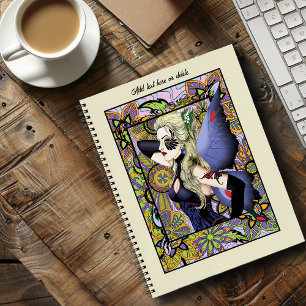 Blonde Fairy Floral Purple Notebook