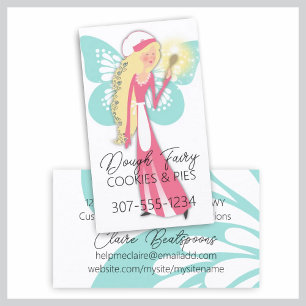 Blonde fairy magic spoon baking bakery pastry chef business card