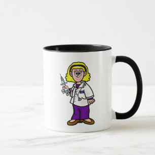 Blonde Female Doctor with Syringe Mug