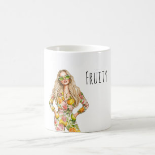 Blonde Female Fruit Top Pants Coffee Mug