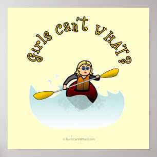 Blonde Female Kayaker Poster
