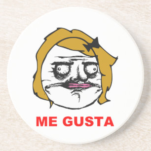 Blonde Female Me Gusta Comic Rage Face Meme Coaster