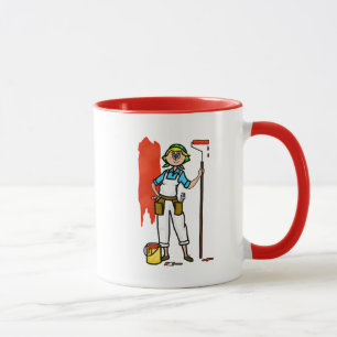 Blonde Female Painter Name Mug