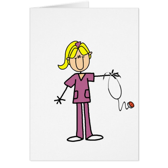 Blonde Female Stick Figure Nurse (Front)