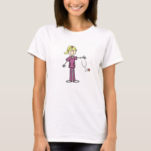 Blonde Female Stick Figure Nurse T-Shirt