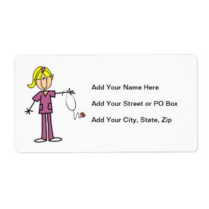 Blonde Female Stick Figure Nurse T-shirts
