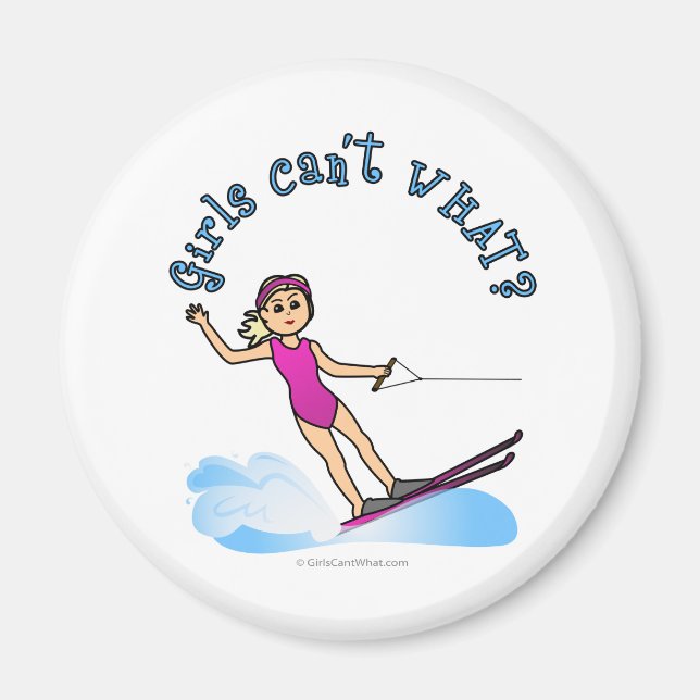 Blonde Female Water Skier Magnet (Front)