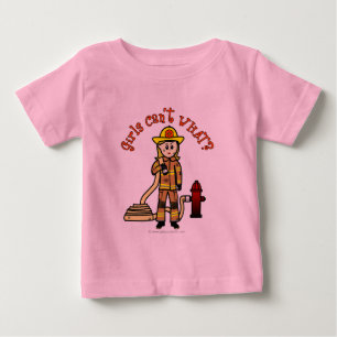 Blonde Firefighter Girl Baby T-Shirt