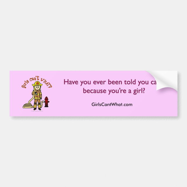 Blonde Firefighter Girl Bumper Sticker (Front)
