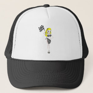 Blonde Flag Girl Trucker Hat