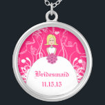 Blonde Fuchsia Wedding Bridesmaid Necklace<br><div class="desc">Keepsake Necklaces Choose either Silver Plated Gold Finish or Sterling Silver Unique Personalised Custom !st Christmas Gift Wedding Keepsake Wedding Party Necklaces - to change background colour - click customise - click edit - choose last tool in drop down menu and choose from one of the colours shown or enter...</div>
