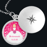 Blonde Fuchsia Wedding Bridesmaid Necklace<br><div class="desc">Keepsake Necklaces Choose either Silver Plated Gold Finish or Sterling Silver Unique Personalised Custom Wedding Keepsake Wedding Party Necklaces - to change background colour - click customise - click edit - choose last tool in drop down menu and choose from one of the colours shown or enter your rgb hex...</div>