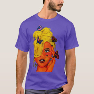 Blonde Girl Butterfly T-Shirt