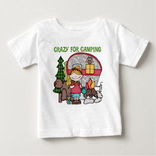 Blonde Girl Crazy For Camping Baby T-Shirt