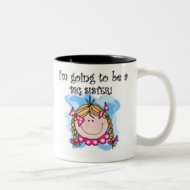 Blonde Girl Future Big Sister Two-Tone Coffee Mug (Right)
