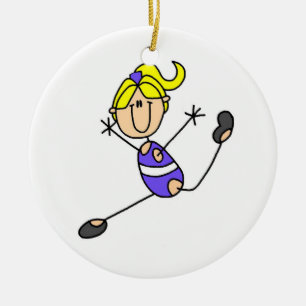 Blonde Girl Gymnast Ceramic Ornament