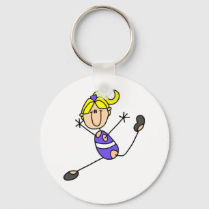 Blonde Girl Gymnast Key Ring
