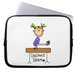 Blonde Girl Gymnast on Balance Beam Laptop Sleeve