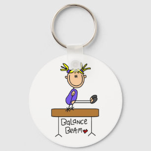 Blonde Girl Gymnast on Beam Tshirts and Gifts Key Ring